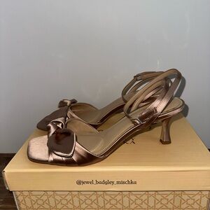 Jewel Badgley Mischka Satin Bronze Heels